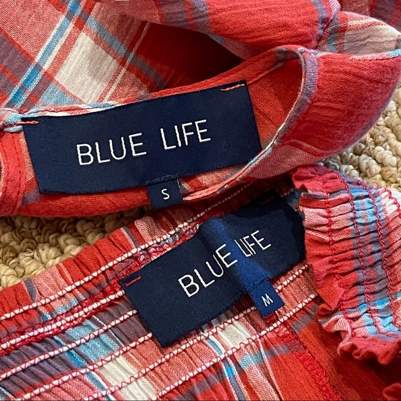 Blue Life Cherry Red Plaid Shorts Set S/M - Picture 6 of 10